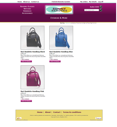 Sunny readers handbags page